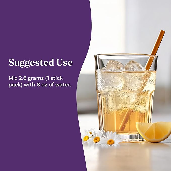Natrol Sleep + Restore Calming Drink Mix with Magnesium Glycinate, Magnesium Sleep Aid, Melatonin-Free, Lemon Chamomile, 10 Stick Packs