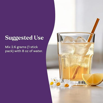 Natrol Sleep + Restore Calming Drink Mix with Magnesium Glycinate, Magnesium Sleep Aid, Melatonin-Free, Lemon Chamomile, 10 Stick Packs