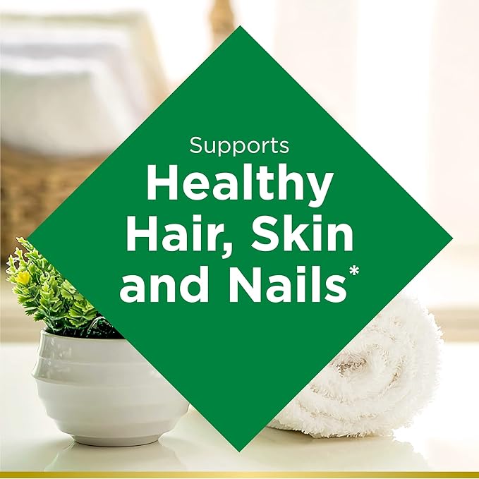 Nature's Bounty Biotin Hair Skin and Nails Vitamins, Supports Healthy Hair, Skin and Nails, 10,000 mcg, Rapid Release Softgels, 180 Ct