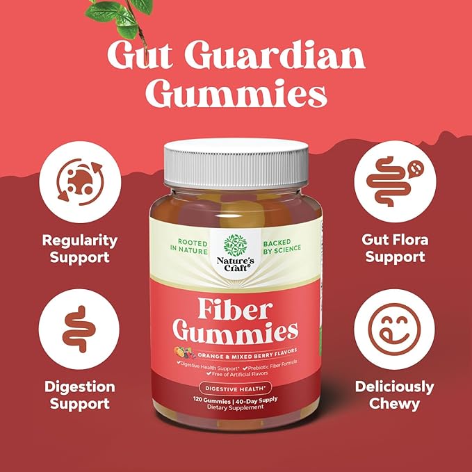 Tasty Prebiotic Fiber Gummies for Adults - High Fiber Supplement Gummies Vitamins for Adults with Prebiotic Soluble Chicory Root for Immunity and Digestive Support - Non GMO Vegan Halal 120 count