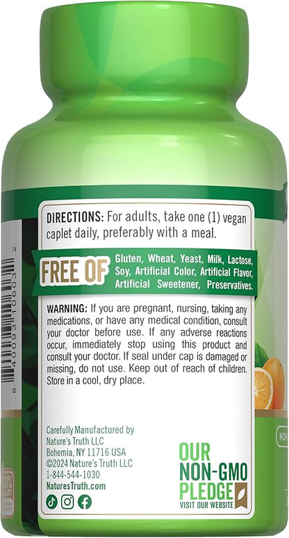 Nature's Truth Vitamin C 1000 mg with Rose Hips | 110 Caplets | Vegan, Non-GMO, & Gluten Free Supplement