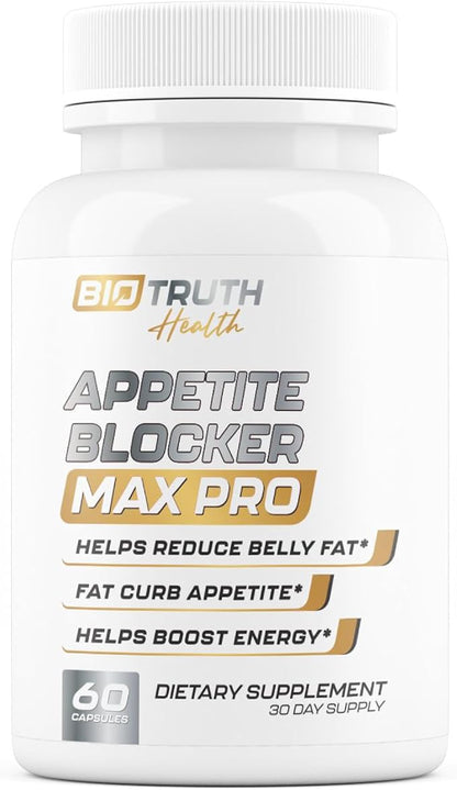 Appetite Blocker Max Pro - GLP-1 Supplement Weight Loss Pills for Women & Fat Burner for Men to Shred Fat + Appetite Suppressant | 7 Research Backed Ingredients for Diet, Boosting Metabolism - 60 Caps