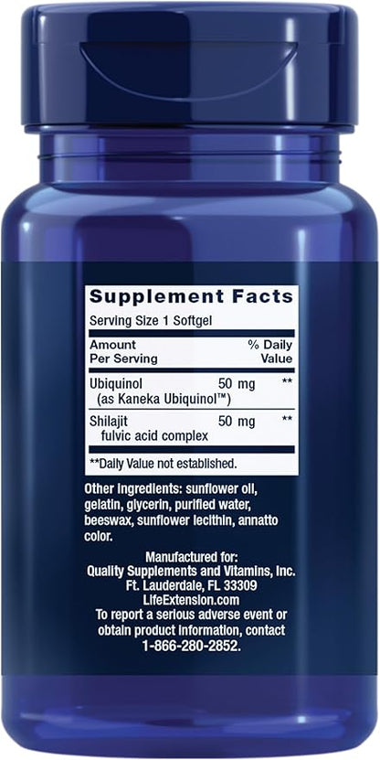 Life Extension Super Ubiquinol CoQ10 with Enhanced Mitochondrial Support, Heart Health Supplement, Maximum Absorption, 50 mg, Non-GMO, Gluten-Free, 100 softgels