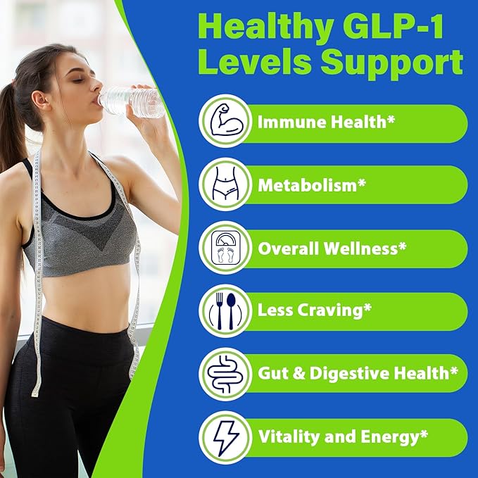 GLP-1, GLP-1 Supplement for Women & Men, Natural GLP1 Powder with Akkermansia Probiotic, High Fiber for GLP-1 Support, Digestive & Gut, Metabolism, Energy, 10x Upgrade GLP-1 Levels, 0 Sugar