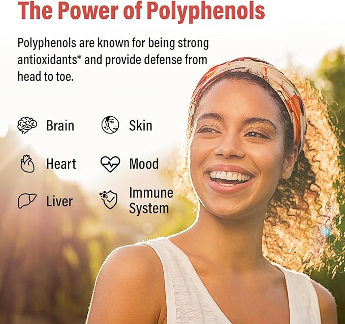 67,500 MG Polyphenols Supplement - Powerful Antioxidants & Polyphenol for Age Defense, Polyphenol Superfood, Quercetin, Resveratrol, Green Tea, Plant-Based & Energy, Immune Support, 540 Capsules