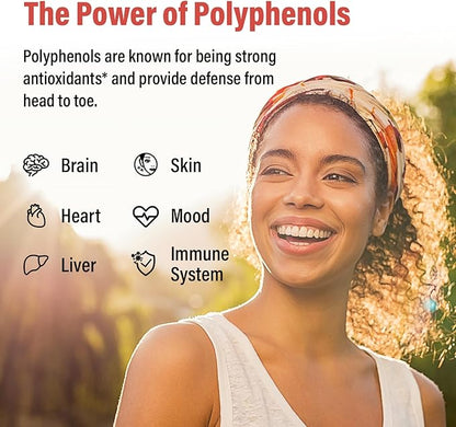 67,500 MG Polyphenols Supplement - Powerful Antioxidants & Polyphenol for Age Defense, Polyphenol Superfood, Quercetin, Resveratrol, Green Tea, Plant-Based & Energy, Immune Support, 270 Capsules