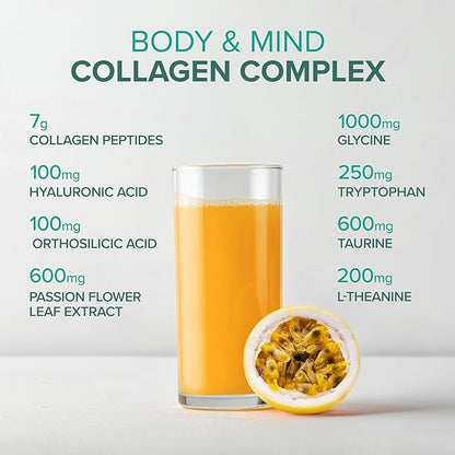 Collagen Resilience - Hydrolyzed Collagen Peptides Powder with Hyaluronic Acid, Silicon, Amino-Acids & Passion Flower Extract - Passion Fruit - 14.3 oz (30 Servings)