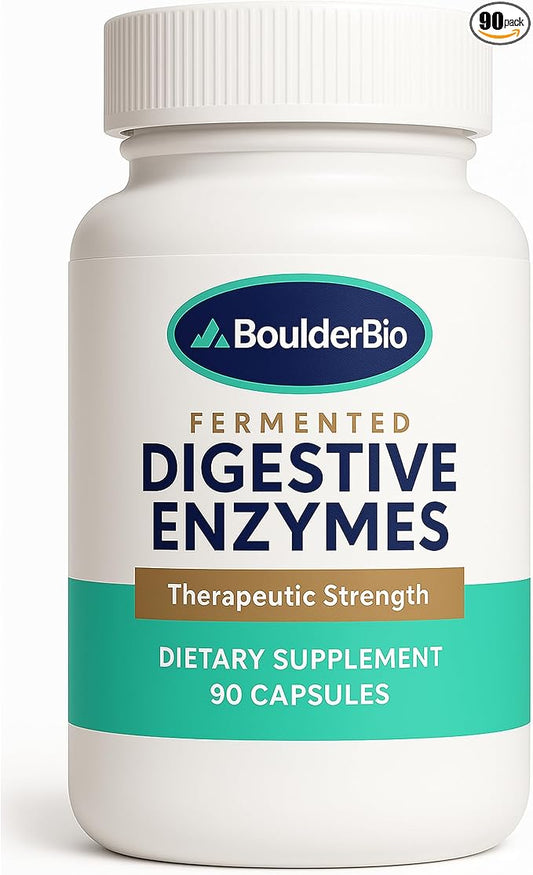Digestive Enzymes - 40,000 USP Lipase - Prescription Strength Pancreatic Enzyme Replacement Formula for Fat Digestion, Gut Health & Nutrient Absorption - Fermented, Vegan, High Potency