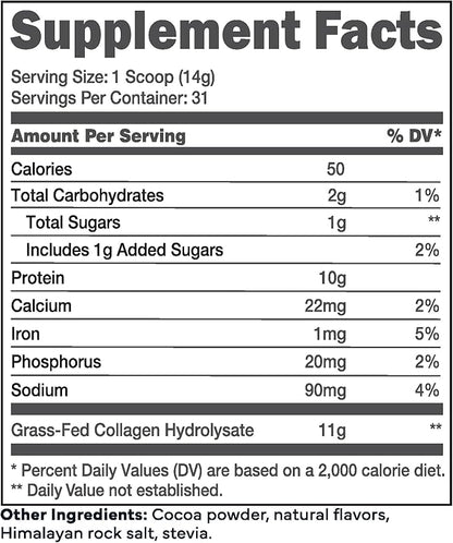 Ketologic Grass Fed Collagen (Chocolate Flavor 1LB)