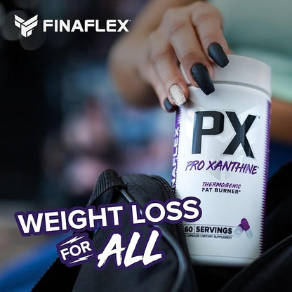 FINAFLEX PX PRO Xanthine - 60 Capsules - Thermogenic - Promotes Energy, Focus & Appetite Suppression - with Caffeine & TeaCrine - 60 Servings