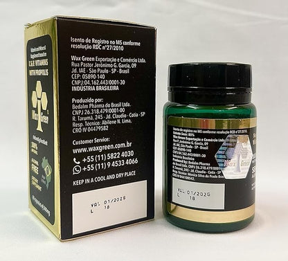 4 Packs of Wax Green Bee Propolis 500mg (60 Capsules)