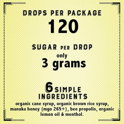 Vocal Eze Manuka Honey Lemon UMF 10+ (MGO 265+) Menthol Cough Drops (120) | Lozenges to Relieve Sore, Hoarse, Fatigue, Dryness of Throat | Voice Support, All Natural and Organic Ingredients