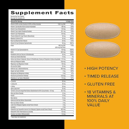 Mega Men Sport Multivitamin Caplets, Athletic Performance Nutrition, Muscle Function, Clinically Proven to Feel Better, Antioxidants, B Vitamins, Energy Production, Timed Release, 180 ct