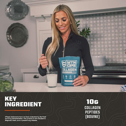MTN OPS Collagen Protein Powder On-The-Go Packs, 30 Packs per Bag of Unflavored, Highly Digestible Protein with 9g of Protein per Serving
