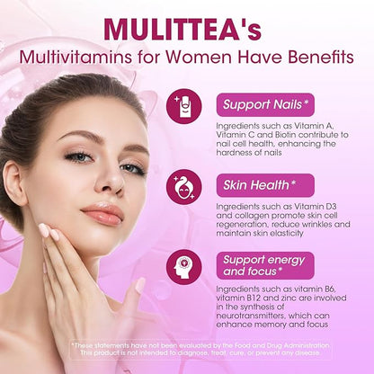 Multivitamin for Women-Methylated Multivitamin for High Absorption-With 30+ Nutrients-Hair, Skin and Nails Vitamins for Women-With Vitamins A,C,E, Biotin-Bloom Energy and Help Focus-120 Count