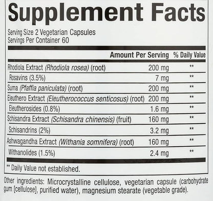 WomenSense AdrenaSense by Natural Factors, AdrenaSense, Herbal Supplement for Adrenal Support and Stress Relief, Vegan, Non-GMO, 120 Capsules