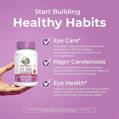 MaryRuth Organics Eye Care Gummies | Eye Health Vitamins for Adults and Kids | Lutein and Zeaxanthin Supplements | for Eyes | Vegan | Non-GMO | Gluten Free | 90 Count | 45 Day Supply