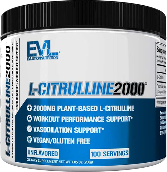 L-Citrulline2000 Nitric Oxide Pre Workout Powder - High Strength L Citrulline Powder for Enhanced Muscle Strength and Intense Pumps - Plant Based Nitric Oxide Booster - Unflavored