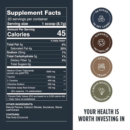 LIFESTACKS Vanilla MCT Oil 3-Pack - Boost Energy & Clarity - MCT Powder + Nootropics + Adaptogens for an Elevated Coffee Experience - Keto, Vegan, 0 Sugar - with Taurine, L-Tyrosine, Rhodiola & More