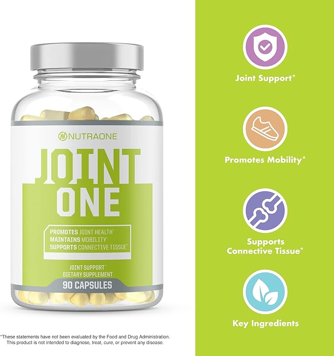 JointOne Joint Support by NutraOne - Joint Supplement for Women and Men to Help Maintain Joint Health with Collagen, Glucosamine, and Turmeric* (90 Capsules)