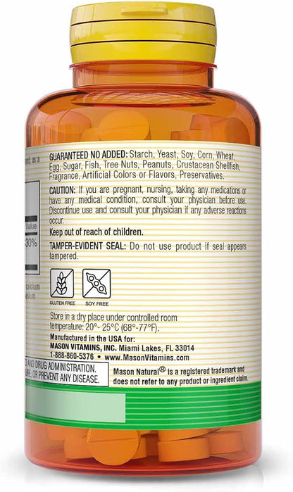 MASON NATURAL Folic Acid 800 mcg - Helps Nervous System Function, Daily Supplement for Health, Mood and Prenatal Care, for Women of Childbearing Age, 100 Tablets (Pack of 3)