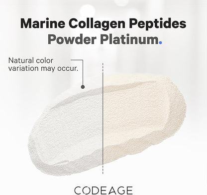 Codeage Marine Collagen Protein Powder Supplement Platinum - Biotin 10,000 mcg, Vitamin C, D3 & B6, Keratin, Hyaluronic Acid, Niacin, Wild Caught Hydrolyzed Fish Collagen Peptides - Non-GMO - 11.50 oz