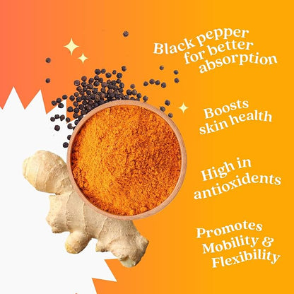 BeLive Omega 3 & Turmeric Gummies for Brain, Heart, Eye and Inmmune System, Mobility Support