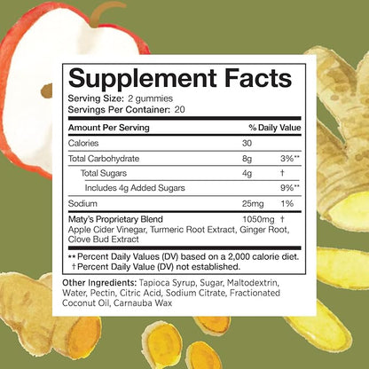 Matys Acid & Indigestion Relief Gummies, Safe Antacid for Occasional Acid Reflux & Heartburn in Adults & Kids 4 Years Old +, Low Sugar, Gluten Free, Vegan Gummy Made with Apple Cider Vinegar, 40 count