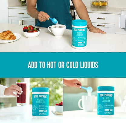 Vital Proteins Marine Collagen Peptides Powder Supplement 7.8 oz Canister + Stick Packs (10 g) (Box of 20)