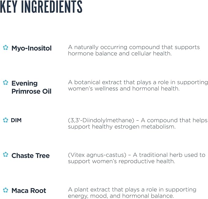 Revive MD Hormone Balance for Women - Hormone Support with Myo-Inositol, Chaste Berry, DIM, Vitamin C & E and Evening Primrose Oil - Women's Health Supplements for Hormonal Balancing - 180 Capsules