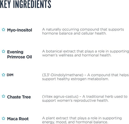 Revive MD Hormone Balance for Women - Hormone Support with Myo-Inositol, Chaste Berry, DIM, Vitamin C & E and Evening Primrose Oil - Women's Health Supplements for Hormonal Balancing - 180 Capsules