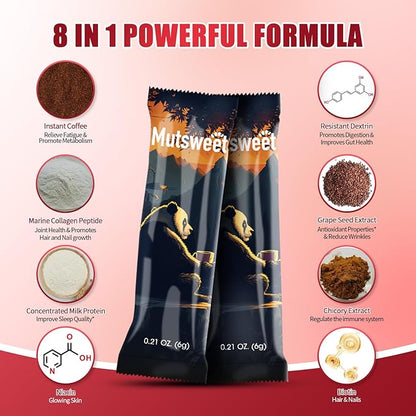 Mustsweet Instant Coffee with Vital Proteins Collagen Peptides Powder, Joint Supplements for Women & Men, Supports Skin and Gut Health, 15 Servings