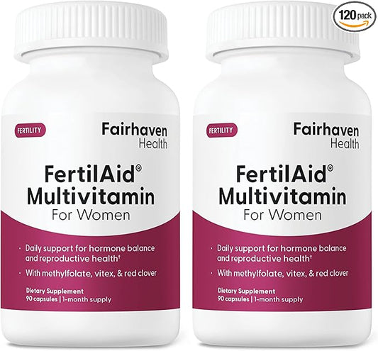 Fairhaven Health FertilAid for Women | Prenatal Vitamin Fertility Supplements for Women | Conception for Her with Vitex and Folate | Support Cycle Regularity and Ovulation* | 180 Vegan Capsules