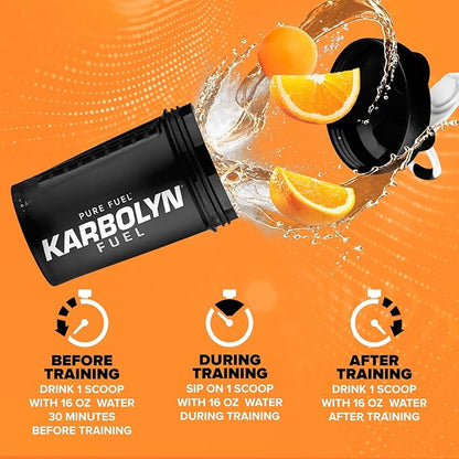 EFX Sports Karbolyn Fuel | Fast-Absorbing Carbohydrate Powder | Carb Load, Sustained Energy, Quick Recovery | Stimulant Free | 18 Servings (Orange)