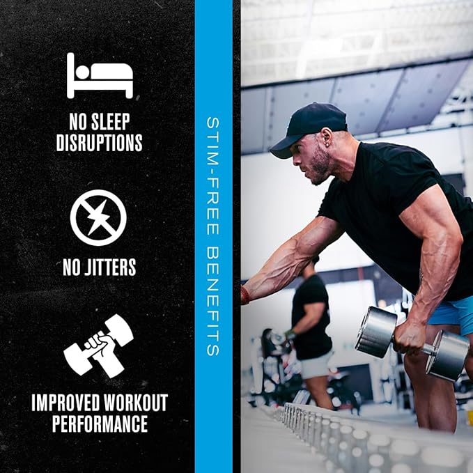Jacked Factory Nitric Surge Stim Free Pre Workout Powder - Caffeine-Free Nitric Oxide Supplement w/Con-Cret Creatine, L Citrulline, & GlycerSize Glycerol - Blue Raspberry, 30 Servings