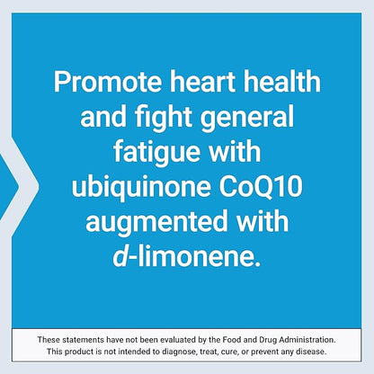 Life Extension CoQ10 (Ubiquinone) with d-Limonene – Heart Health, Fight General Fatigue, Better Absorption – Gluten-Free, Non-GMO – 60 Softgels