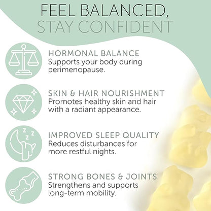 Terramed Just Think Comfort Perimenopause Supplements Women | Premenopausal Gummy Vitamins | Relief for Hormonal Balance & Mood Swings | Supports Menstrual Cycle Regulation | 60 Vegan Gummies
