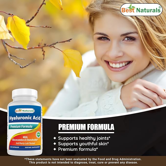 Best Naturals Hyaluronic Acid 100 mg 120 Capsules - Support Healthy Joints and Youthful Skin (859375002702)