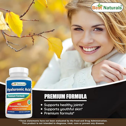 Best Naturals Hyaluronic Acid 100 mg 120 Capsules - Support Healthy Joints and Youthful Skin (859375002702)