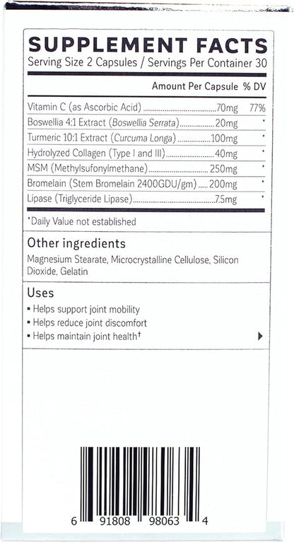 Kalaya 7X Joint Support Supplement - Designed by Medical Professionals - for Joints, Bone Health, and Muscle Support - with Turmeric, Collagen, and Vitamin C - 60 ct