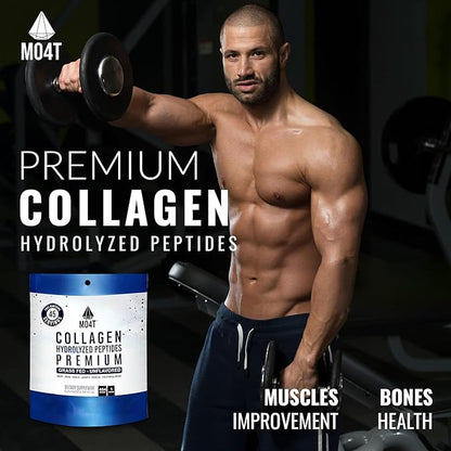 MO4T Collagen Peptides- Collagen Powder- Hydrolyzed Collagen- Grass fed - Colageno Hidrolizado -Unflavored Collagen (1 Pound)