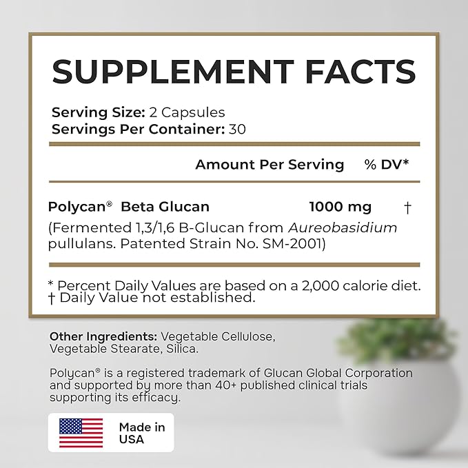 Prevents Muscle Loss and Supports Bone, Joint, and Immune Health – Powered by Clinically Proven Polycan Fermented Beta-Glucan (60 Capsules)