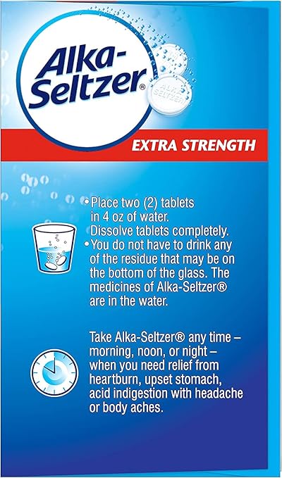 Alka-Seltzer-Extra Strength Tablets, Extra-Strength Antacid & Pain Relief, Original (24 Tablets)