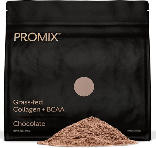 Promix Hydrolyzed Collagen Peptides with BCAA - Grass Fed Collagen for Bone, Skin, Nail, and Joint Support - 39 Servings
