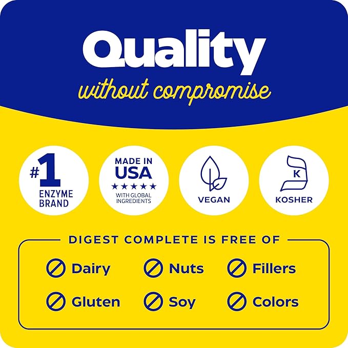 Enzymedica Digest, Full-Range, Everyday Digestive Enzymes, Offers Fast-Acting Gas & Bloating Relief, 90 Count