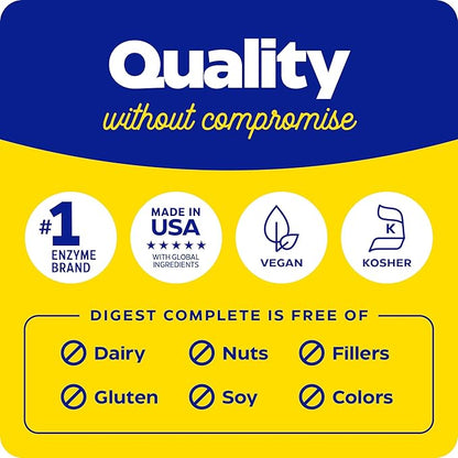 Enzymedica Digest, Full-Range, Everyday Digestive Enzymes, Offers Fast-Acting Gas & Bloating Relief, 90 Count
