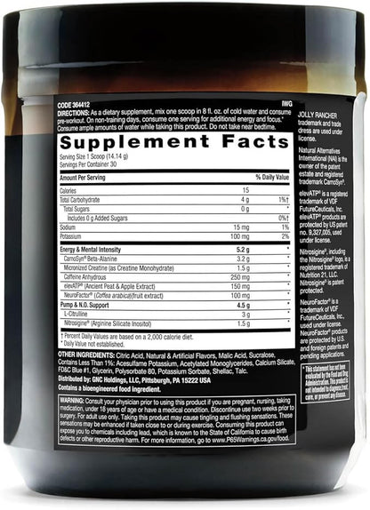 BEYOND RAW LIT Pre Workout Powder Supplement, Jolly Rancher Blue Raspberry, Energy, Focus, Endurance, Pumps, Nitric Oxide Boost, 250mg Caffeine, Creatine, Beta Alanine, 30 Servings