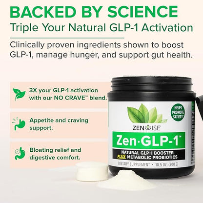Zenwise Health ZenGLP-1™ - Natural GLP1 with Probiotic for Women & Men + Metabolic Probiotics to Help Control Hunger & Cravings and Support Digestive Health - GLP-1 Supplement Support, 30-Day Serving