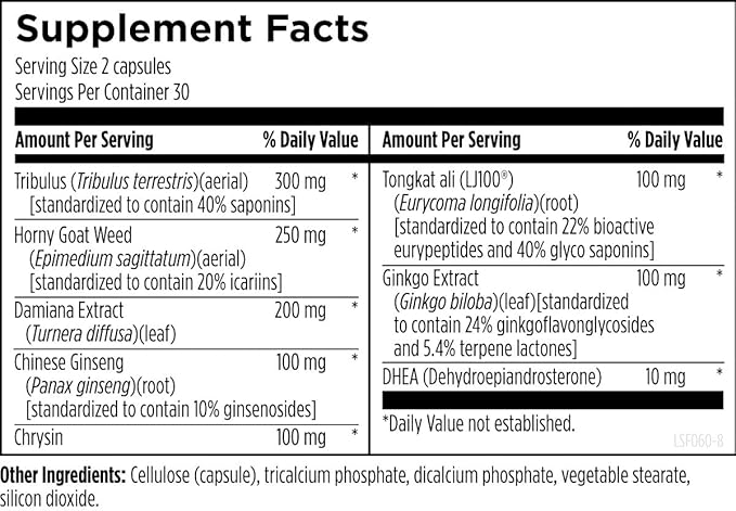 Designs for Health LibidoStim-F - Formula for Women with Tribulus, DHEA + Ginkgo Biloba - Non-GMO + Soy Free Female Health Support Supplement (60 Capsules)