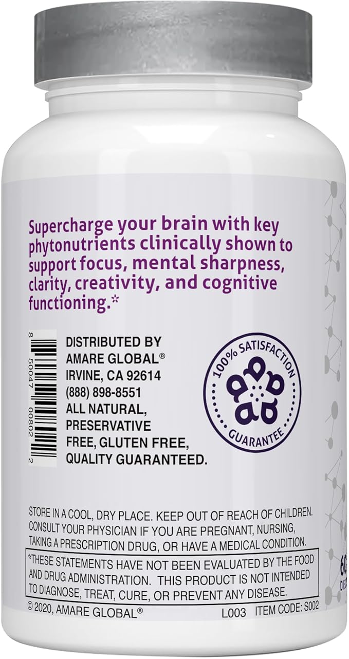 Amare Global MentaFocus® Supercharged Mental Focus and Congnition Supplement, 60 Capsules